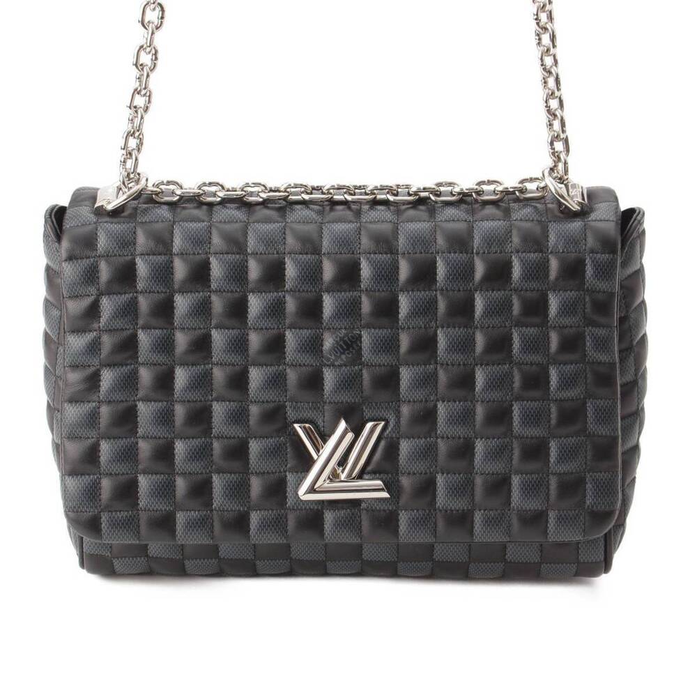 Louis Vuitton Damier Quilt Twist Nicolas Ghesquire Chain Shoulder Bag Black